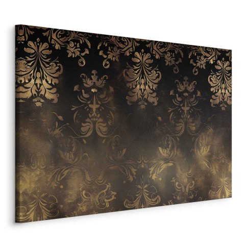 Obraz - Ornamenty barokowe w spatynowanym złocie i w brązach: retro motyw 120x80 Na płótnie włoskim