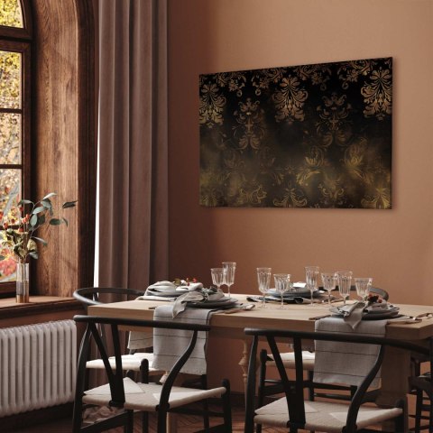 Obraz - Ornamenty barokowe w spatynowanym złocie i w brązach: retro motyw 120x80 Premium Print