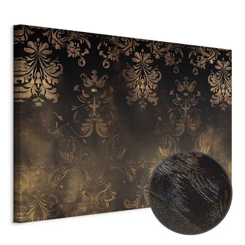 Obraz - Ornamenty barokowe w spatynowanym złocie i w brązach: retro motyw 60x40 Premium Print
