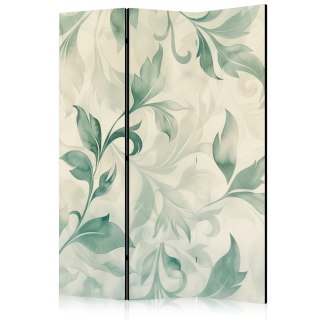 Parawan - Akwarelowy motyw botaniczny - delikatne zielono-beżowe listki 135x172 Akustyczny