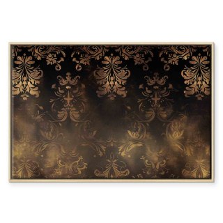 Obraz - Ornamenty barokowe w spatynowanym złocie i w brązach: retro motyw 90x60 W ramie drewnianej naturalnej