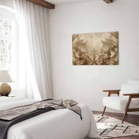 Obraz - Rzeźbione ornamenty barokowe bogata kompozycja w kolorach sepii 120x80 Akustyczny