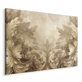 Obraz - Rzeźbione ornamenty barokowe bogata kompozycja w kolorach sepii 120x80 Na płótnie włoskim