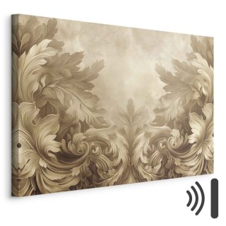 Obraz - Rzeźbione ornamenty barokowe bogata kompozycja w kolorach sepii 30x20 Akustyczny