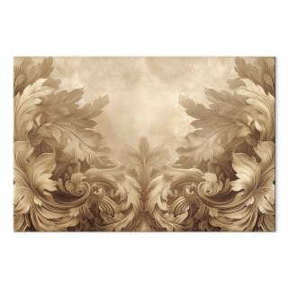 Obraz - Rzeźbione ornamenty barokowe bogata kompozycja w kolorach sepii 90x60 Standard