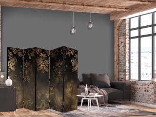 Parawan - Ornamenty barokowe w spatynowanym złocie i w brązach - retro motyw 225x172 Dwustronny
