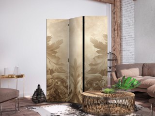 Parawan - Rzeźbione ornamenty barokowe - bogata kompozycja w kolorach sepii 135x172 Jednostronny