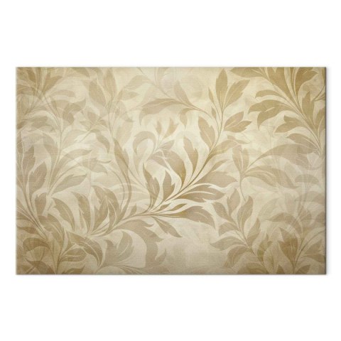 Obraz - Botaniczny motyw z listkami i pnączami w kolorach piaskowych 120x80 Premium Print