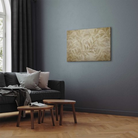 Obraz - Botaniczny motyw z listkami i pnączami w kolorach piaskowych 120x80 Premium Print