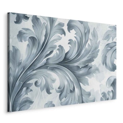 Obraz - Kamienne barokowe ornamenty w jasnych odcieniach szaro-niebieskich 30x20 Na płótnie włoskim