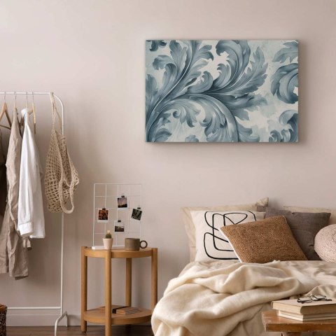 Obraz - Kamienne barokowe ornamenty w jasnych odcieniach szaro-niebieskich 30x20 Na płótnie włoskim