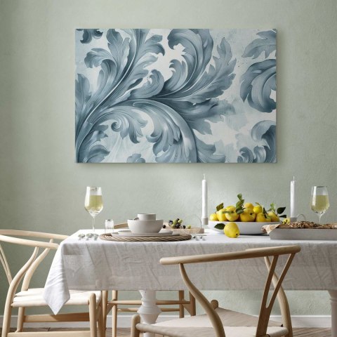 Obraz - Kamienne barokowe ornamenty w jasnych odcieniach szaro-niebieskich 30x20 Na płótnie włoskim