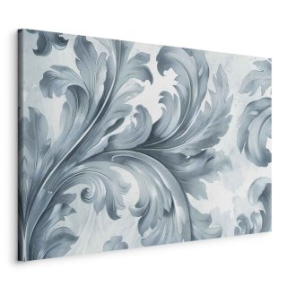 Obraz - Kamienne barokowe ornamenty w jasnych odcieniach szaro-niebieskich 60x40 Standard