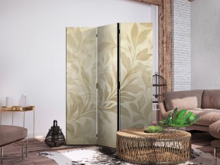 Parawan - Botaniczny motyw z listkami i pnączami w kolorach piaskowych 135x172 Jednostronny