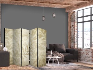Parawan - Botaniczny motyw z listkami i pnączami w kolorach piaskowych 225x172 Akustyczny