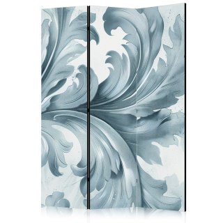 Parawan - Kamienne barokowe ornamenty w jasnych odcieniach szaro-niebieskich 135x172 Akustyczny