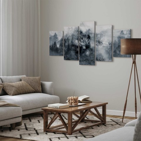 Obraz - Drapieżnik z gór (5-częściowy) szeroki 200x100 Premium Print