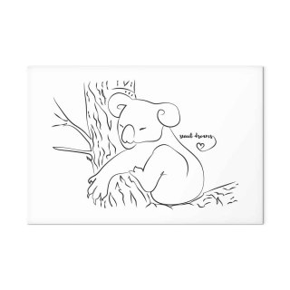 Obraz - Cichy urok natury (1-częściowy) - śpiący koala w czarno-białym tle 90x60 Akustyczny