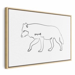 Obraz - Wilk (1-częściowy) szeroki 60x40 W ramie drewnianej naturalnej