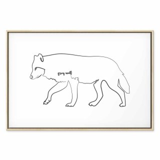 Obraz - Wilk (1-częściowy) szeroki 60x40 W ramie drewnianej naturalnej