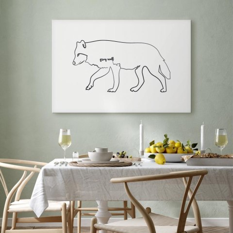 Obraz - Wilk (1-częściowy) szeroki 90x60 Standard