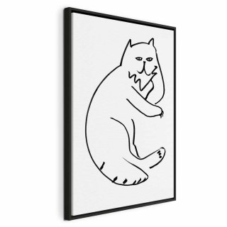 Obraz - Koci relaks (1-częściowy) pionowy 80x120 W ramie drewnianej czarnej