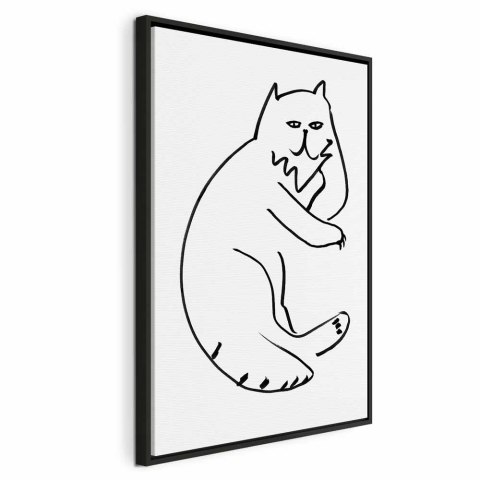 Obraz - Koci relaks (1-częściowy) pionowy 80x120 W ramie drewnianej czarnej