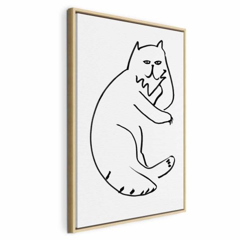 Obraz - Koci relaks (1-częściowy) pionowy 80x120 W ramie drewnianej naturalnej
