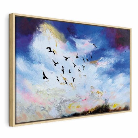 Obraz - Nadchodzi jesień (1-częściowy) szeroki 120x80 W ramie drewnianej naturalnej