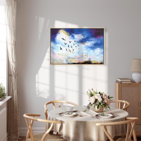 Obraz - Nadchodzi jesień (1-częściowy) szeroki 90x60 W ramie drewnianej naturalnej
