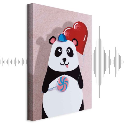 Obraz - Panda z balonikiem (1-częściowy) pionowy 20x30 Akustyczny