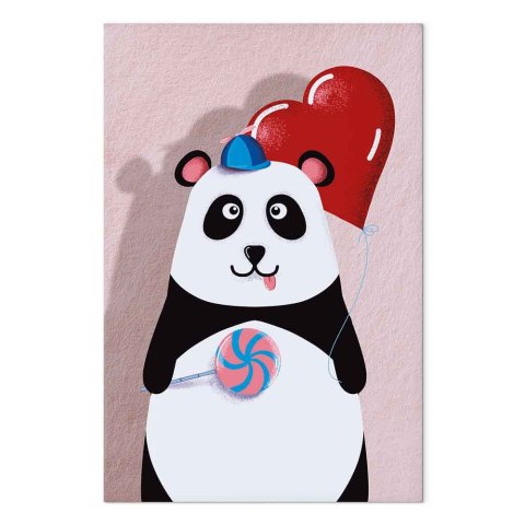 Obraz - Panda z balonikiem (1-częściowy) pionowy 60x90 Standard