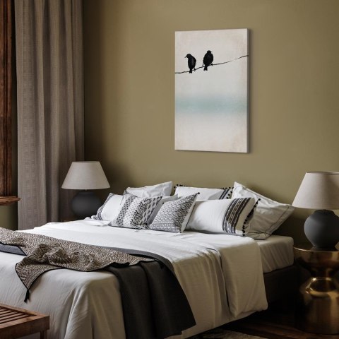 Obraz - Zmarznięte wróble (1-częściowy) pionowy 40x60 Standard