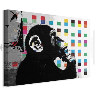 Obraz - Banksy The Thinker Monkey 30x20 Akustyczny