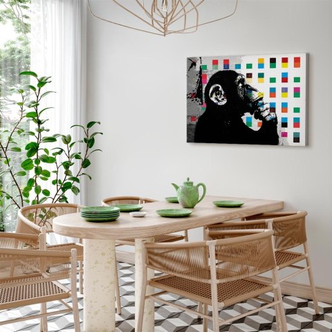 Obraz - Banksy The Thinker Monkey 60x40 Akustyczny