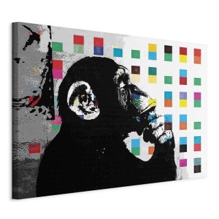 Obraz - Banksy The Thinker Monkey 60x40 Na płótnie włoskim