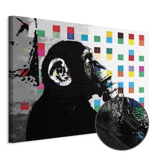 Obraz - Banksy The Thinker Monkey 90x60 Premium Print