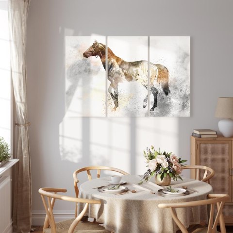 Obraz - Ognisty rumak (3-częściowy) 60x40 Standard