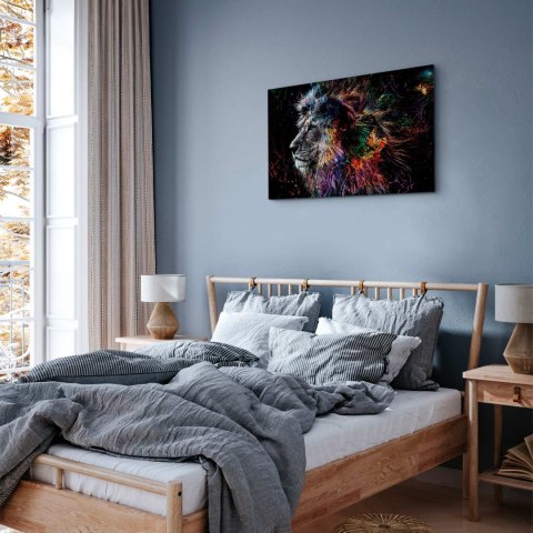 Obraz - Zwariowany lew (1-częściowy) szeroki 90x60 Standard
