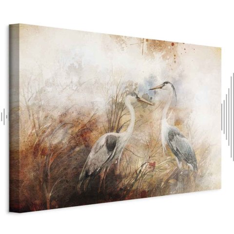 Obraz - Czaple na polowaniu (1-częściowy) szeroki 30x20 Akustyczny