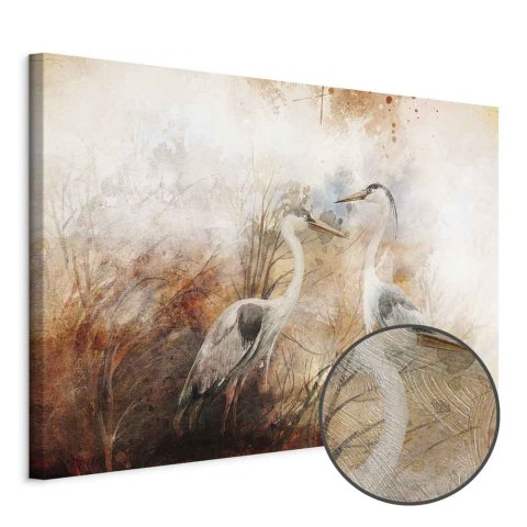 Obraz - Czaple na polowaniu (1-częściowy) szeroki 30x20 Premium Print