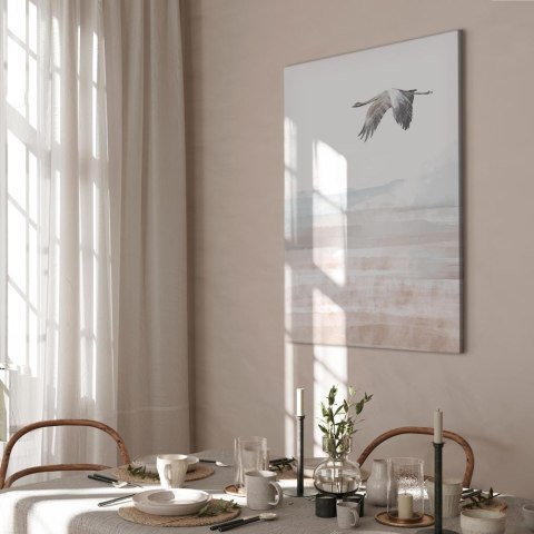 Obraz - Lot żurawia (1-częściowy) pionowy 40x60 Na płótnie włoskim