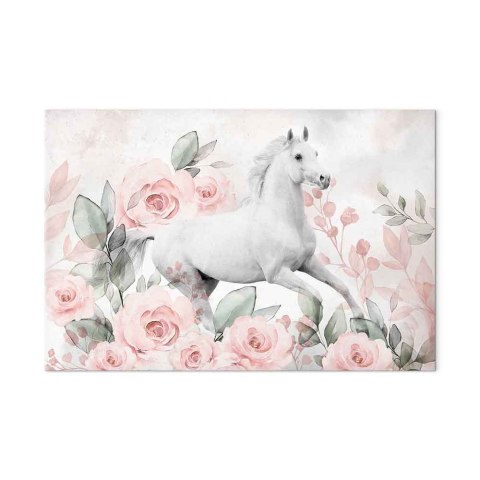 Obraz - Galop wśród róż (1-częściowy) szeroki 30x20 Premium Print