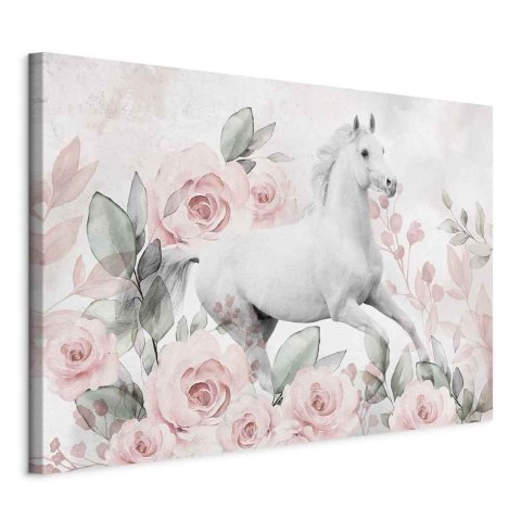 Obraz - Galop wśród róż (1-częściowy) szeroki 60x40 Standard