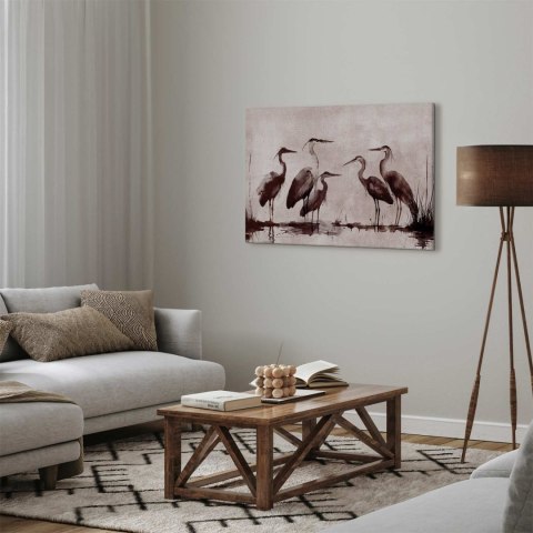 Obraz - Czaple malowane tuszem 60x40 Standard
