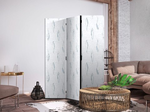 Parawan - Delikatne błękitne ryby - Mozaikowe ryby w subtelnych błękitnych tonacjach kolorystycznych z łukowatym wzorem w tle 13