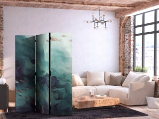 Parawan - Trzy ławice ryb - Ryby w stonowanej kolorystyce pływające w grupach w oceanicznych głębinach 135x172 Akustyczny