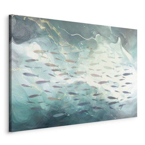 Obraz - Ławica drobnych ryb 60x40 Standard