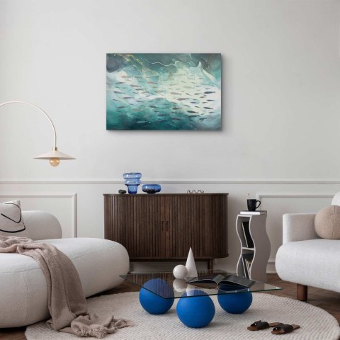 Obraz - Ławica drobnych ryb 60x40 Standard
