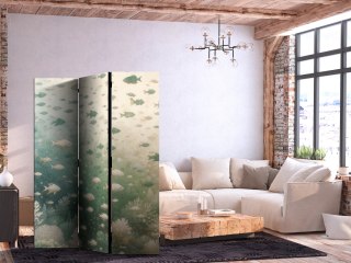 Parawan - Ryby i różnorodna roślinność - Zgrupowanie ryb w pastelowych stłumionych barwach wśród oceanicznej roślinności 135x172